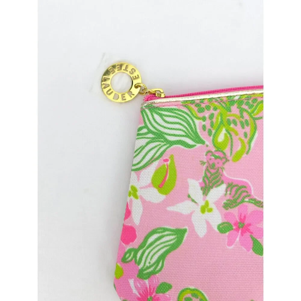 Lilly Pulitzer for Estee Lauder‎ Cosmetics Bag Pouch Collaboration Floral Tiger